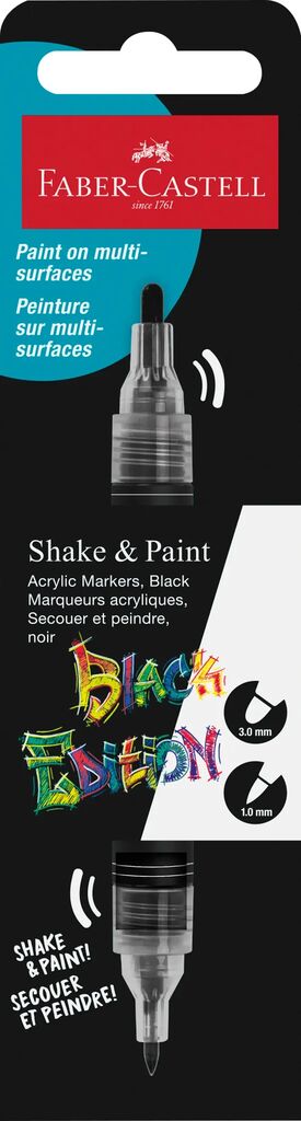 MARKER ACRILIC SHAKE&PAINT NEGRU FABER-CASTELL MARKER ACRILIC SHAKE&PAINT NEGRU FABER-CASTELL
